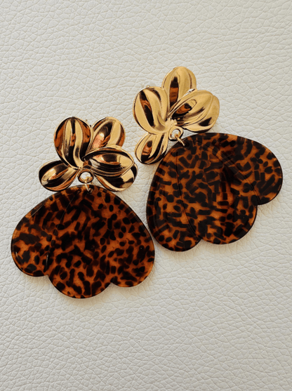 Boucles d’oreilles fantaisie GLORY – Glamour et élégance - Camilmari Bijoux - Clou d'oreille fleur diamètre 17 mm