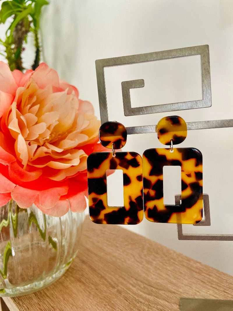 Boucles d’oreilles fantaisie MÉLINA – Boucles pendantes vintage faites main - Camilmari Bijoux - Bleu roi nacré