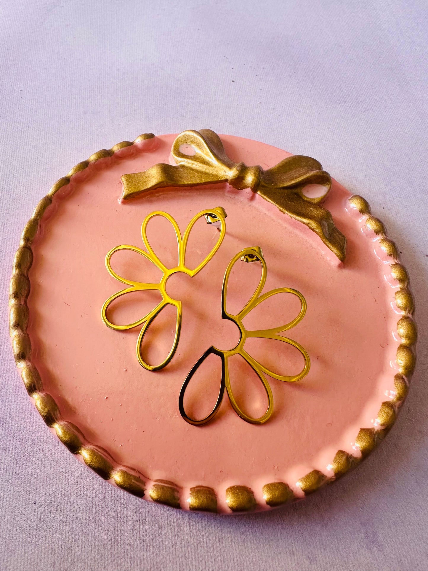 Boucles d'oreilles fleurs acier inoxydable MARGUERITE - Camilmari Bijoux - 