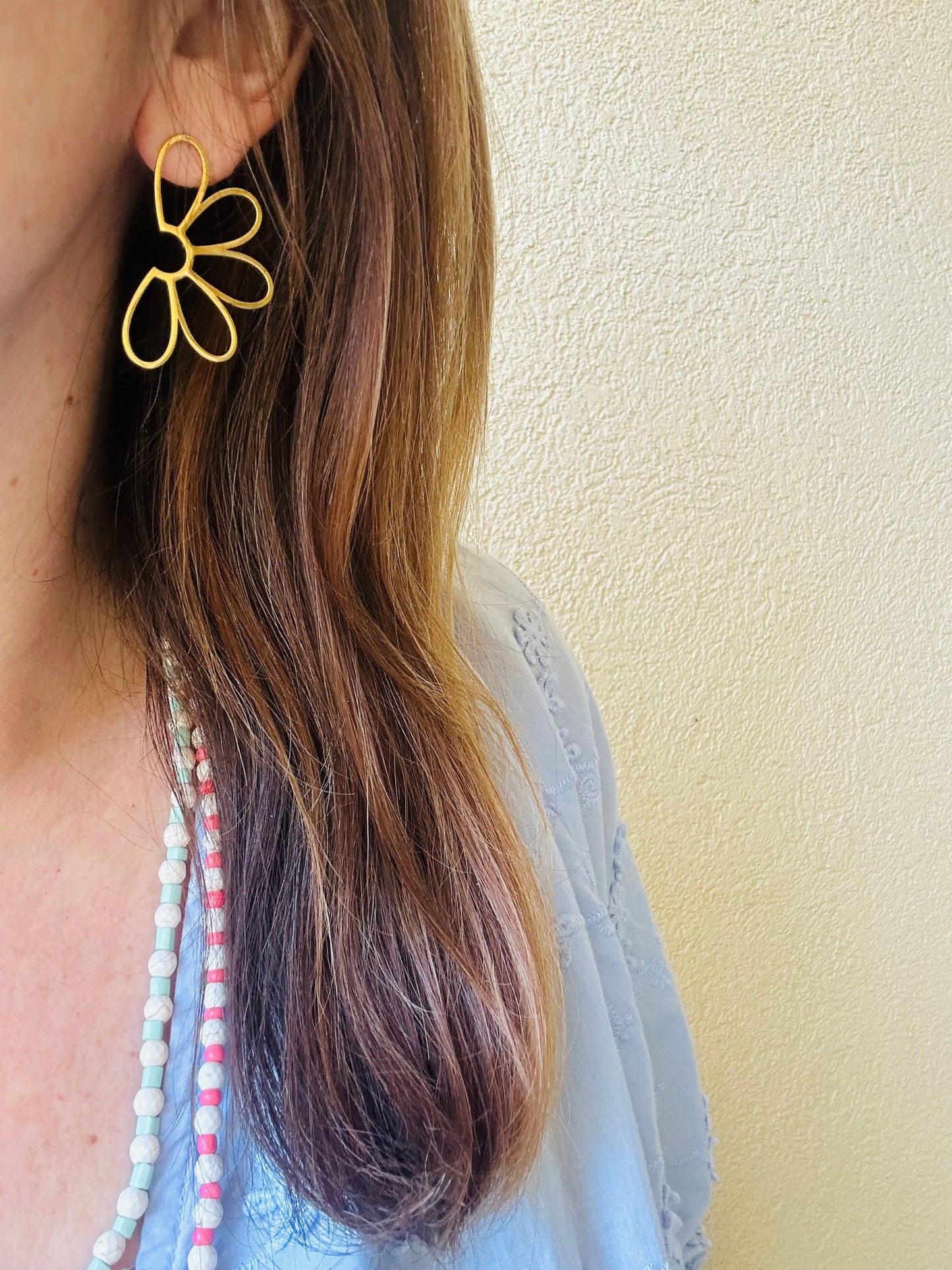 Boucles d'oreilles fleurs acier inoxydable MARGUERITE - Camilmari Bijoux - 