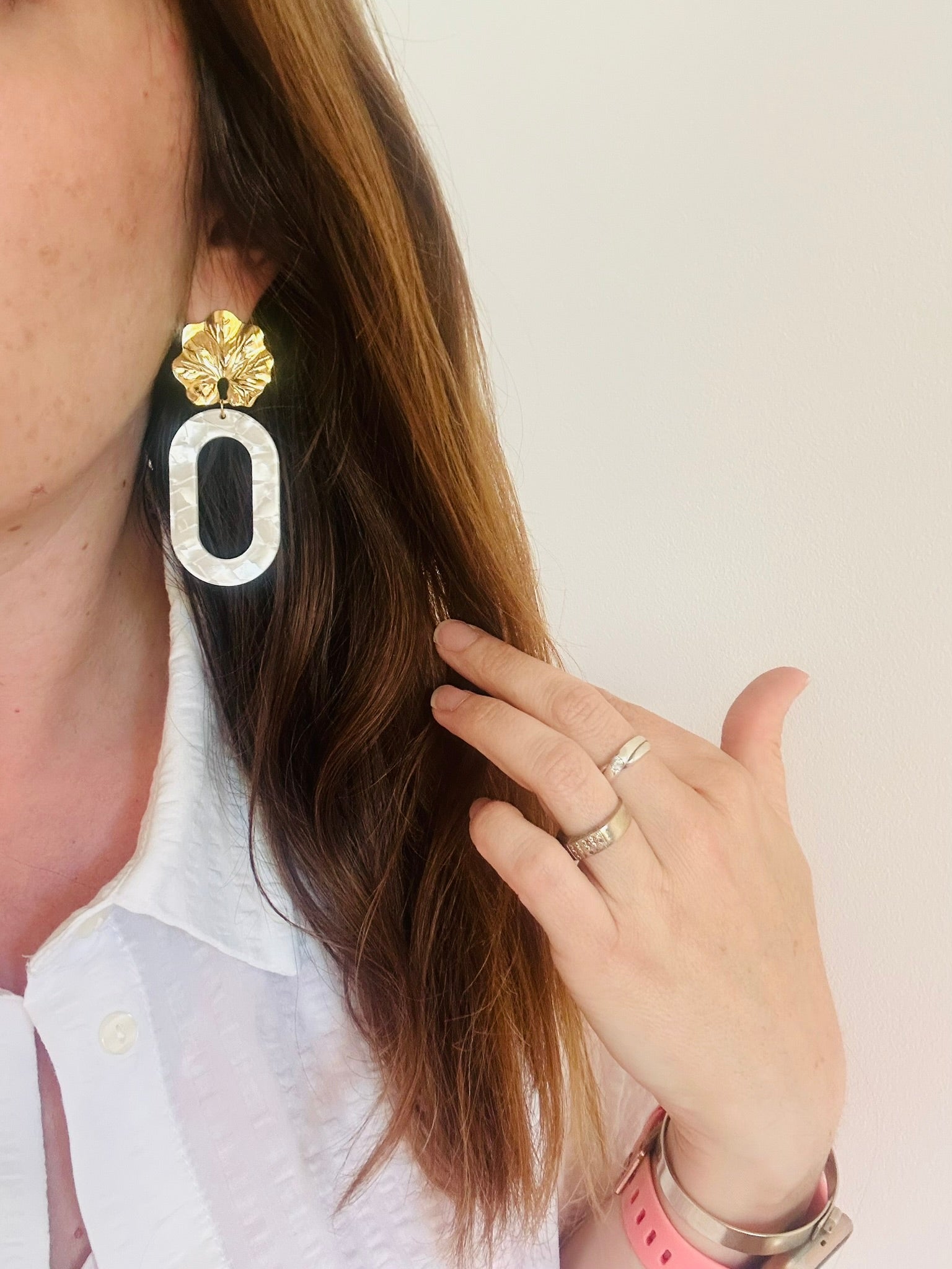 Boucles d’oreilles ISAURE – Fantaisie élégantes géométriques ovales - Camilmari Bijoux - Noir