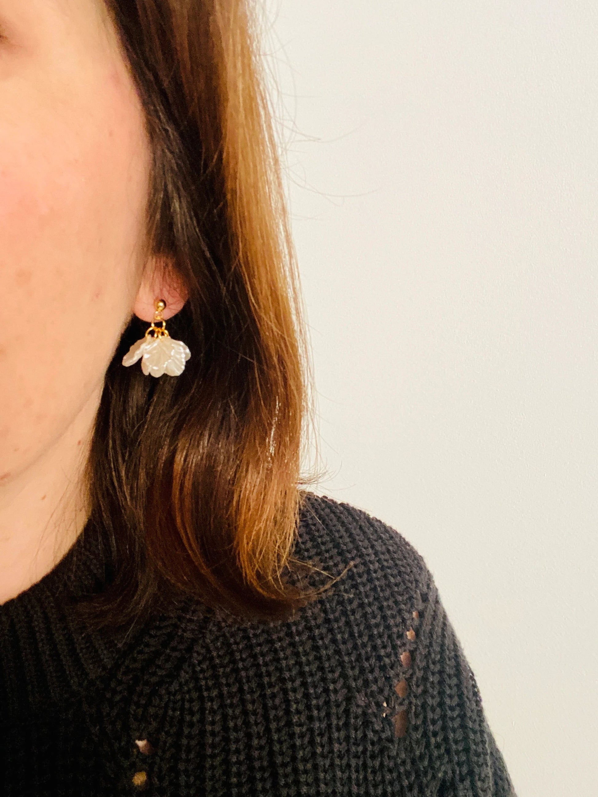 Boucles d'oreilles JADE - Camilmari Bijoux - Version tige pour oreilles percées