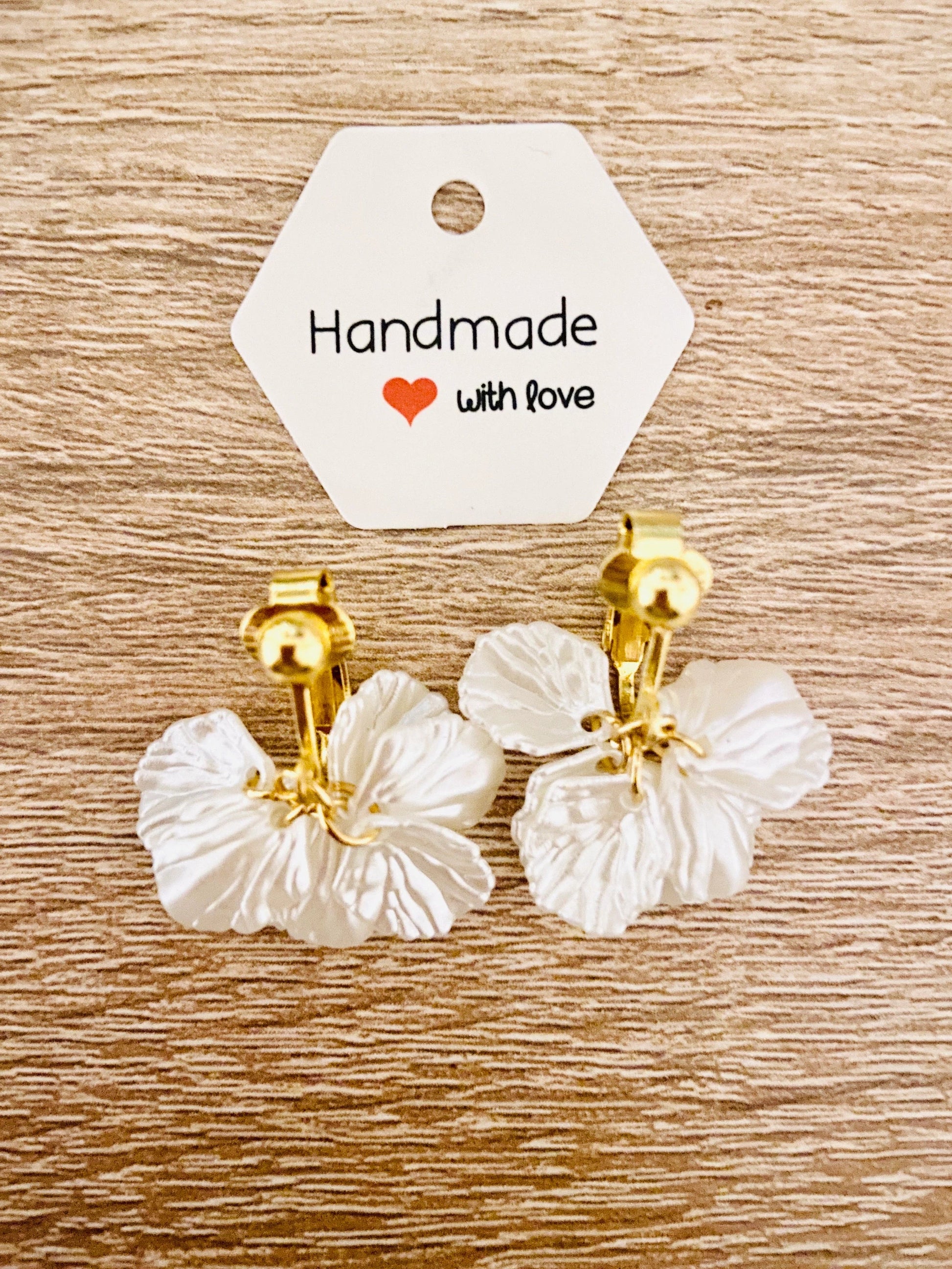 Boucles d'oreilles JADE - Camilmari Bijoux - Version clip pour oreilles non percées