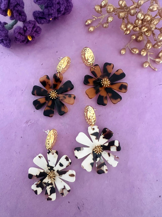 Boucles d'oreilles léopard FÉLICIE - Camilmari Bijoux - Écaille léopard marron