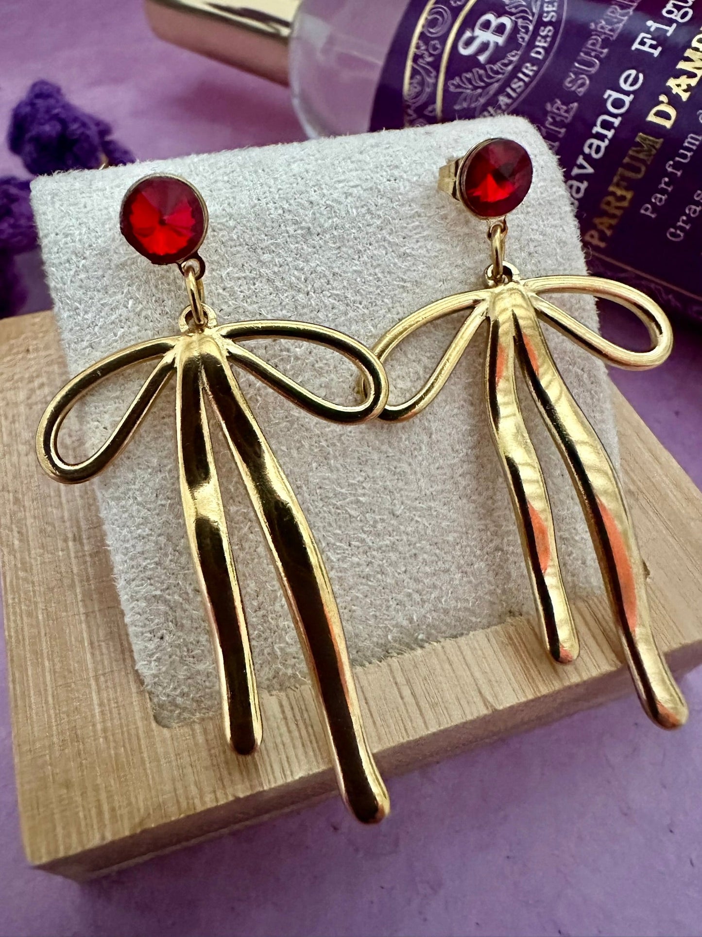 Boucles d'oreilles longues nœuds INAYA - Camilmari Bijoux - 