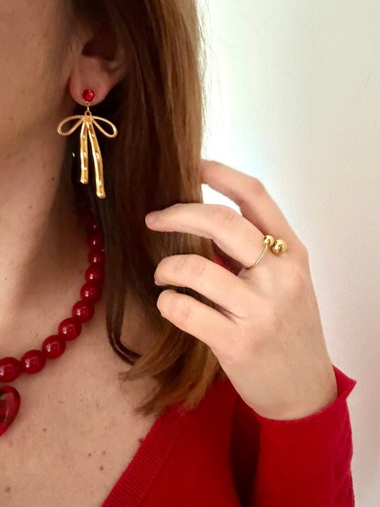 Boucles d'oreilles longues nœuds INAYA - Camilmari Bijoux - 