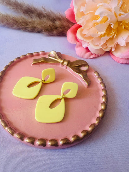 Boucles d'oreilles losange LUCE - Camilmari Bijoux - Jaune pastel