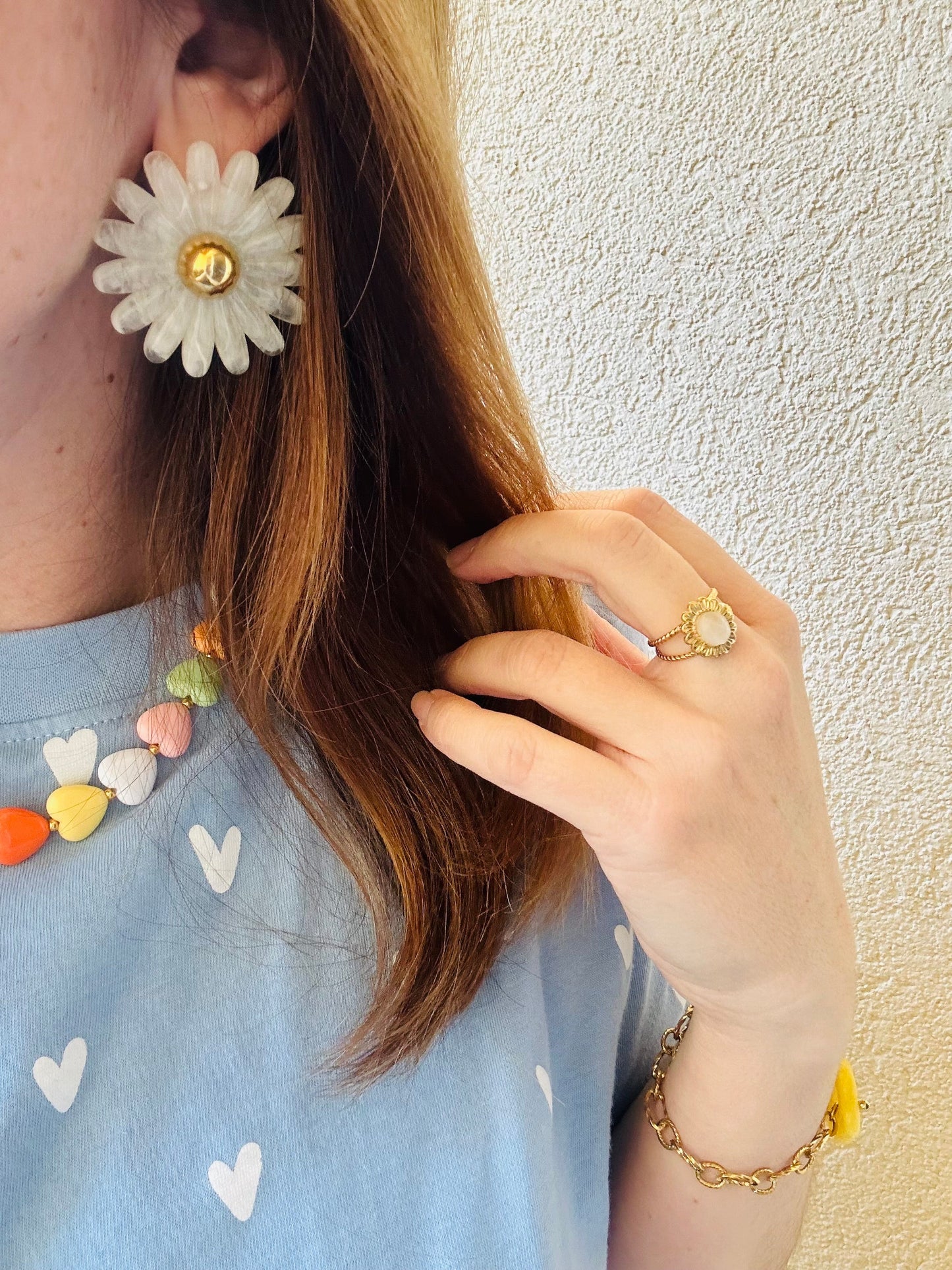 Boucles d'oreilles marguerites BLANCHE - Camilmari Bijoux - 