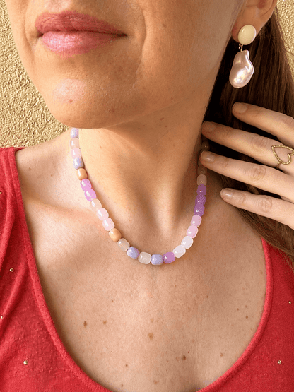 Boucles d'oreilles nacrées PERLITA - Camilmari Bijoux - Clou d'oreille tige pour oreilles percées
