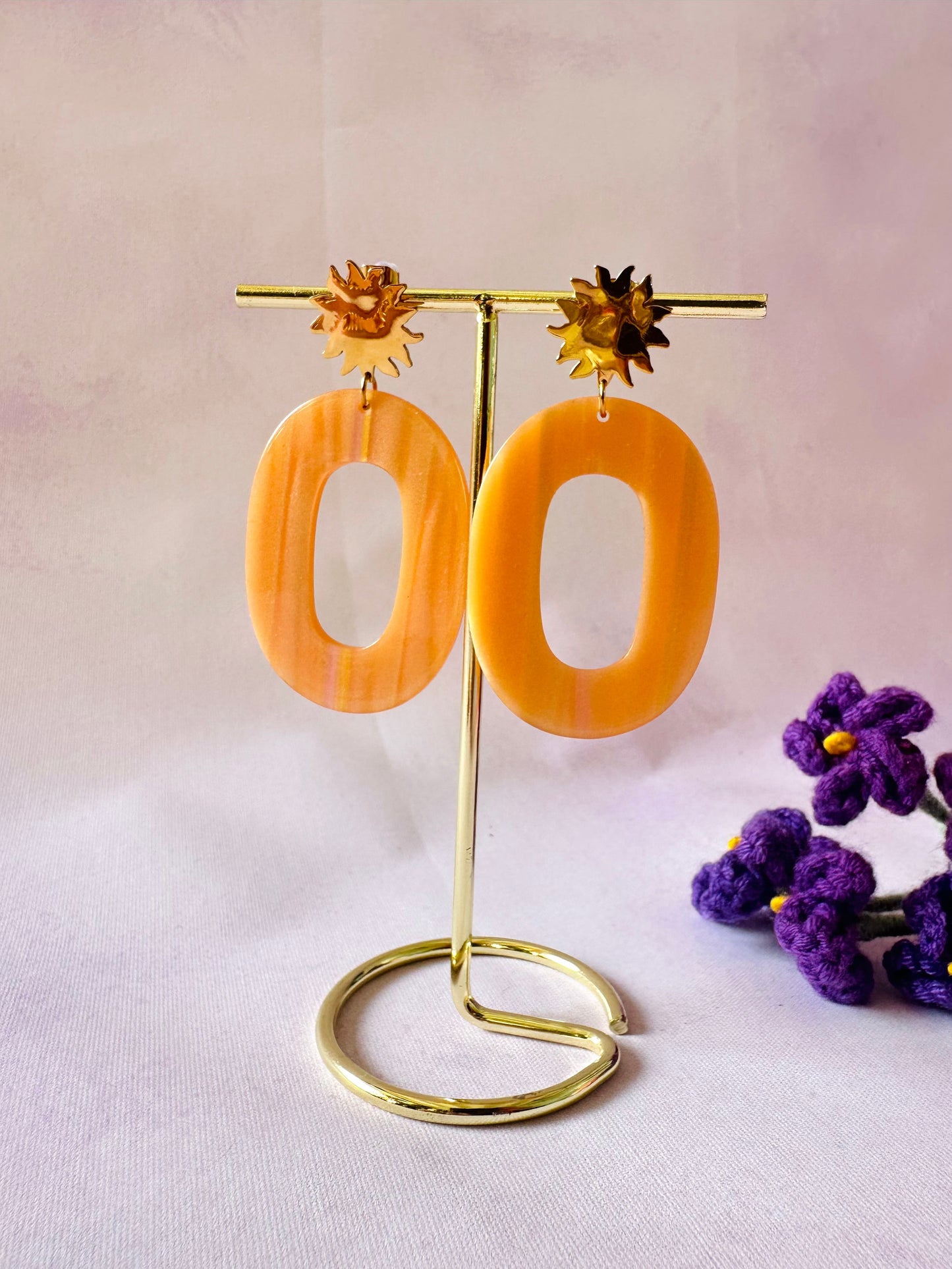 Boucles d'oreilles ovales colorées MAUREEN - Camilmari Bijoux - Multi lilas violet