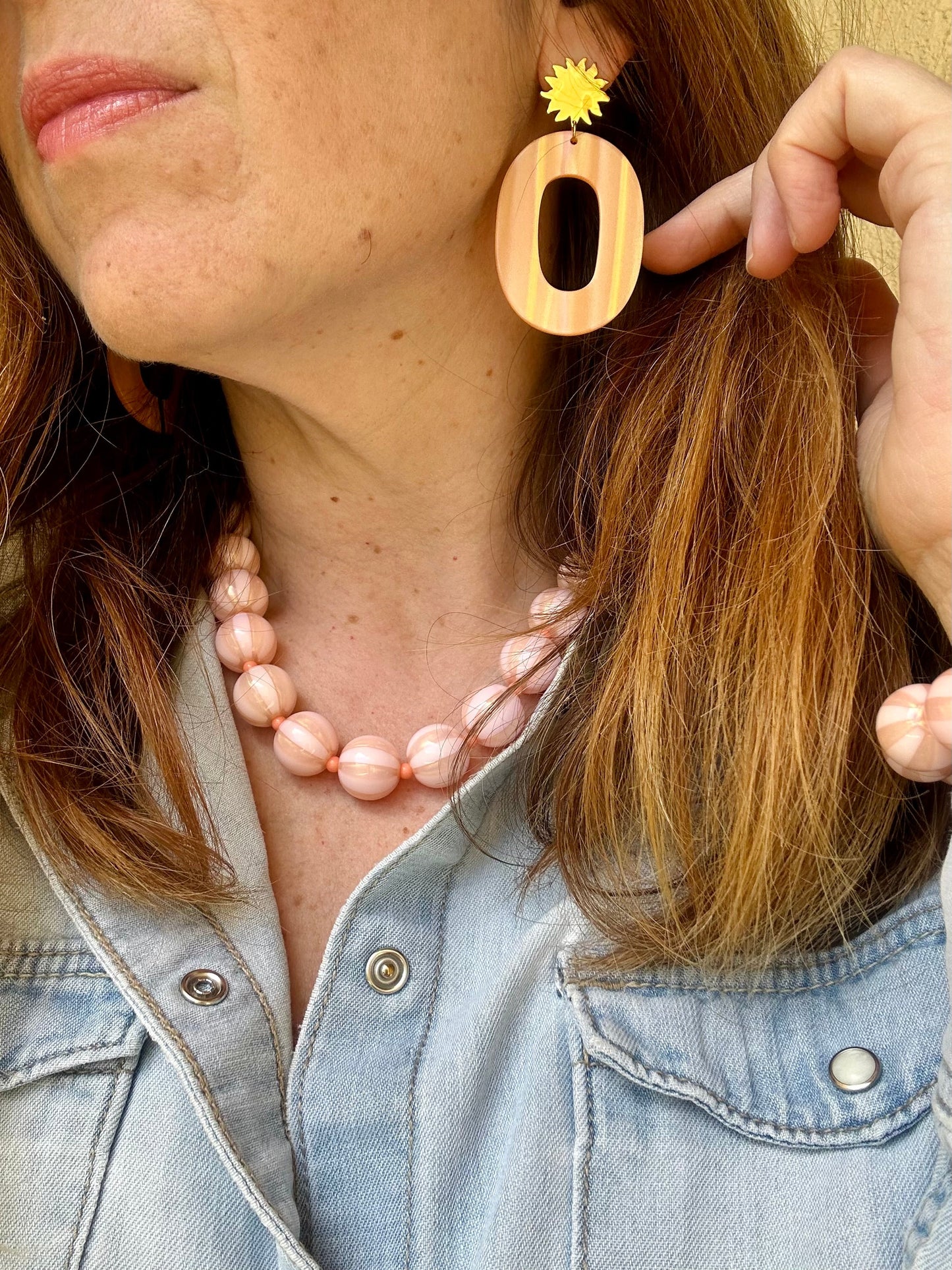 Boucles d'oreilles ovales colorées MAUREEN - Camilmari Bijoux - Multi orange corail