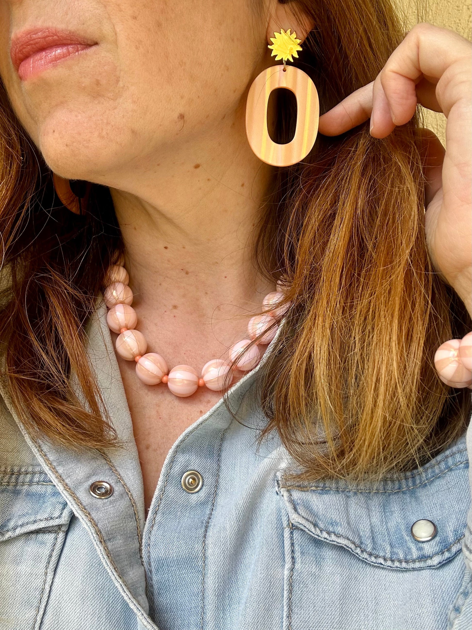 Boucles d'oreilles ovales colorées MAUREEN - Camilmari Bijoux - Multi orange corail