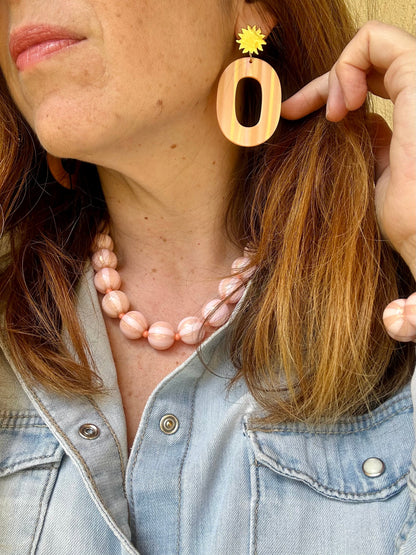 Boucles d'oreilles ovales colorées MAUREEN - Camilmari Bijoux - Multi orange corail