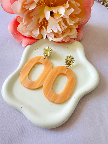 Boucles d'oreilles ovales colorées MAUREEN - Camilmari Bijoux - Multi orange corail