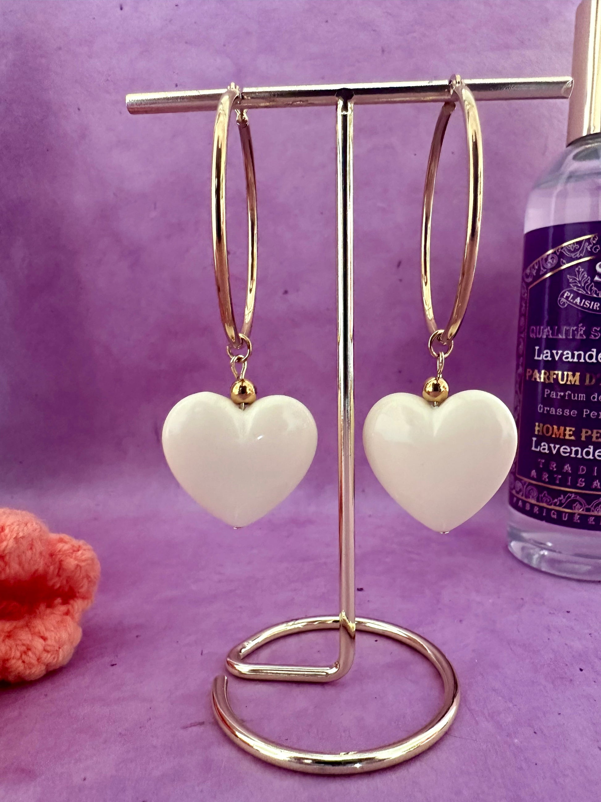 Boucles d'oreilles pampilles gros coeurs MAÏA - Camilmari Bijoux