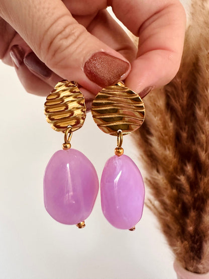 Boucles d'oreilles perles fantaisie APOLLINE - Camilmari Bijoux - Lilas