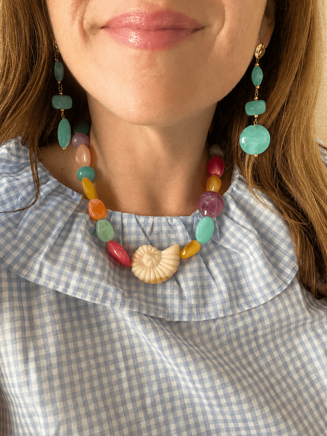 Boucles d'oreilles perles pendantes MOIRA - Camilmari Bijoux - Bleu lavande et bleu marine