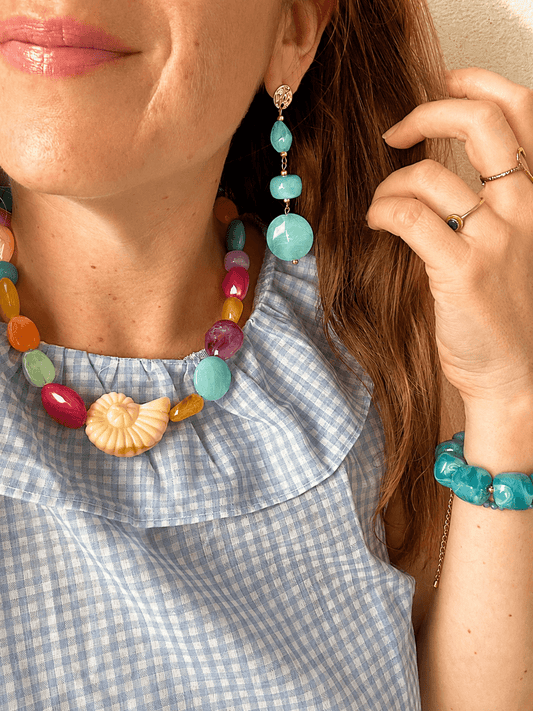 Boucles d'oreilles perles pendantes MOIRA - Camilmari Bijoux - Lilas