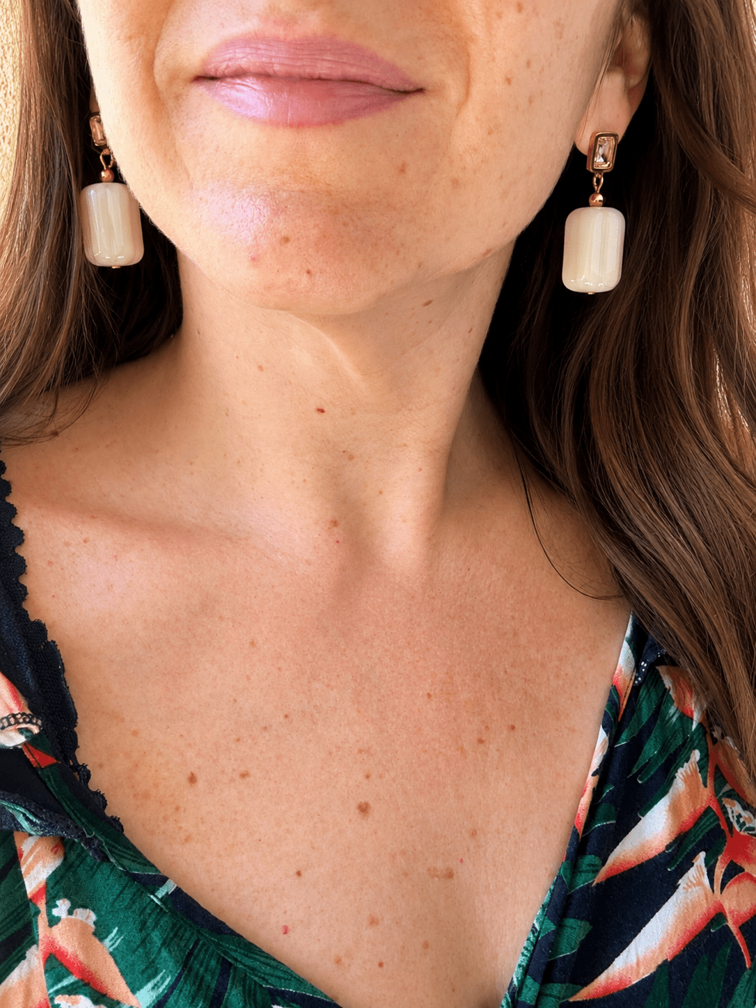 Boucles d’oreilles rétro YVONNE - Camilmari Bijoux - Beige rosé
