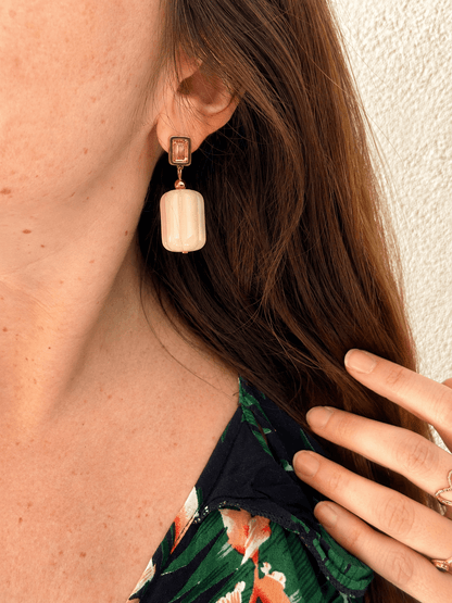 Boucles d’oreilles rétro YVONNE - Camilmari Bijoux - Vert bouteille
