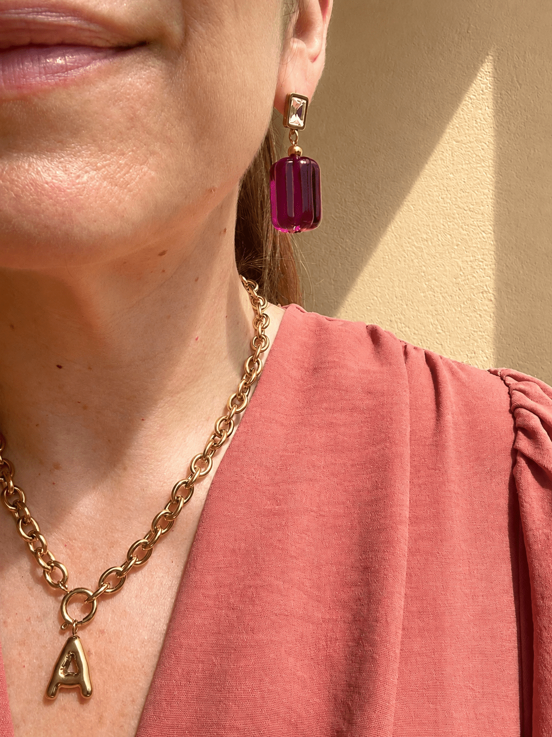 Boucles d’oreilles rétro YVONNE - Camilmari Bijoux - Violet profond