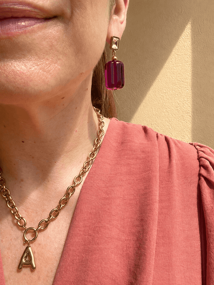 Boucles d’oreilles rétro YVONNE - Camilmari Bijoux - Violet profond