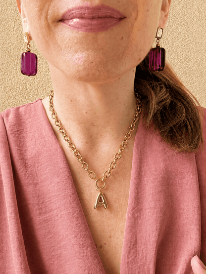 Boucles d’oreilles rétro YVONNE - Camilmari Bijoux - Violet profond