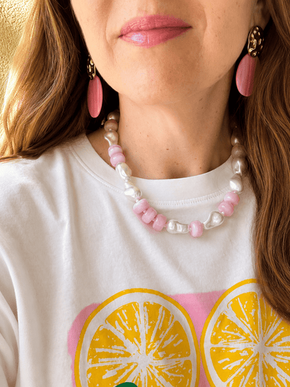 Boucles d'oreilles roses ROSALIE - Camilmari Bijoux -