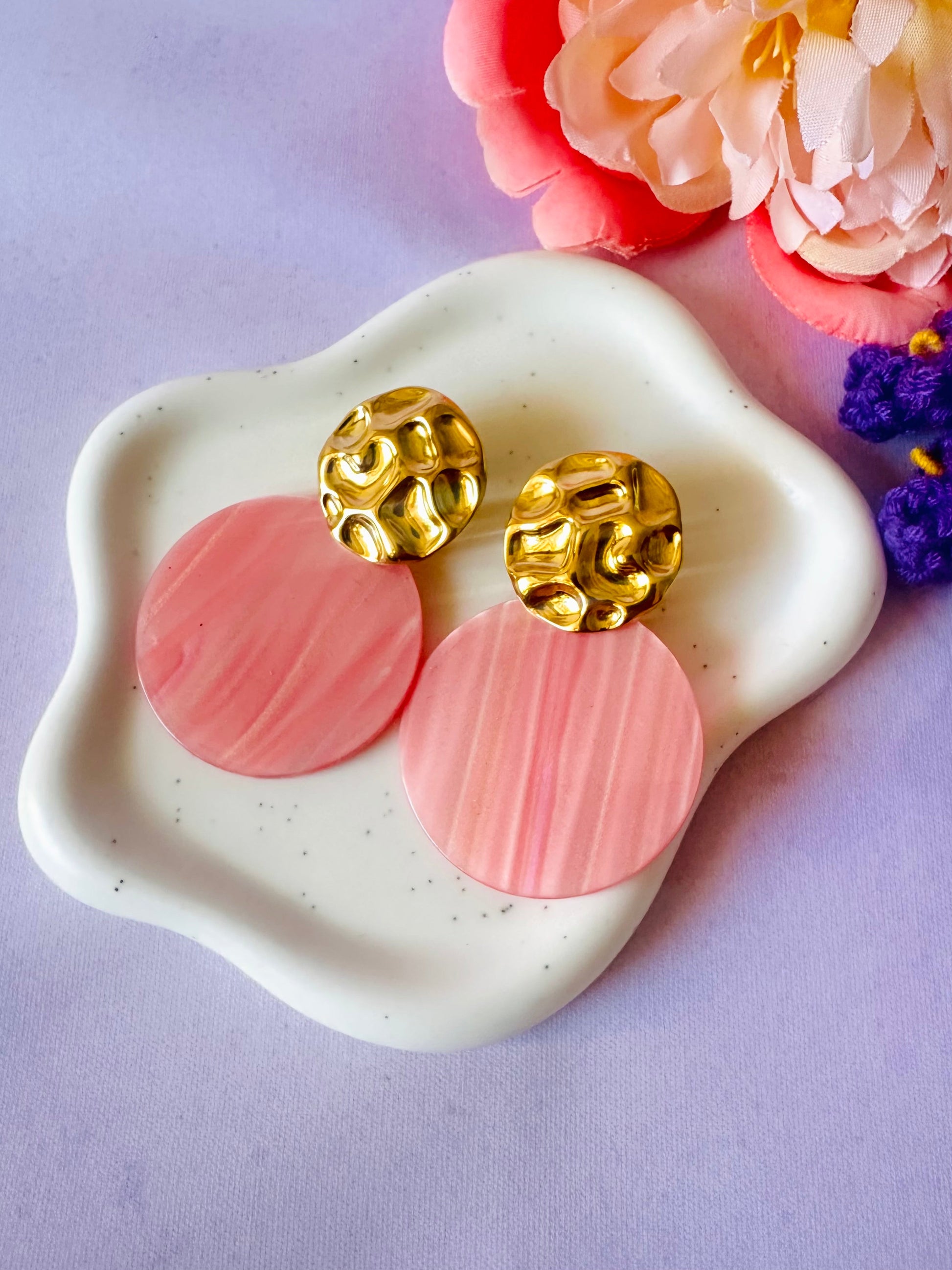Boucles d'oreilles roses ROSALIE - Camilmari Bijoux -