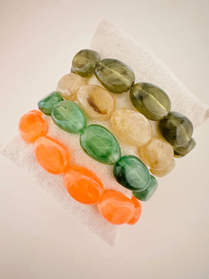 Bracelet CARMEN – Bracelet de perles fantaisie coloré fait main, plusieurs coloris - Camilmari Bijoux - Orange