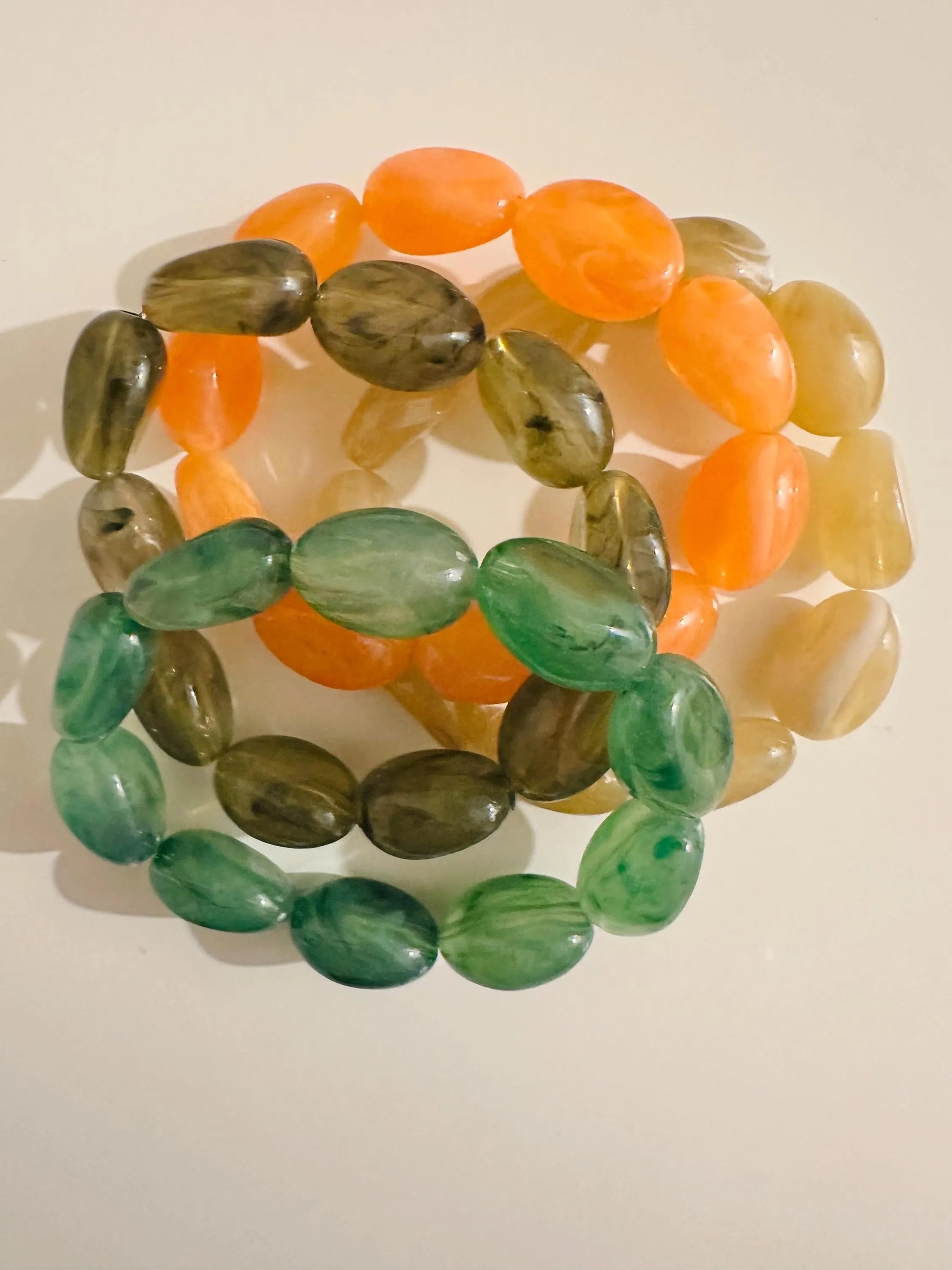 Bracelet CARMEN – Bracelet de perles fantaisie coloré fait main, plusieurs coloris - Camilmari Bijoux - Orange