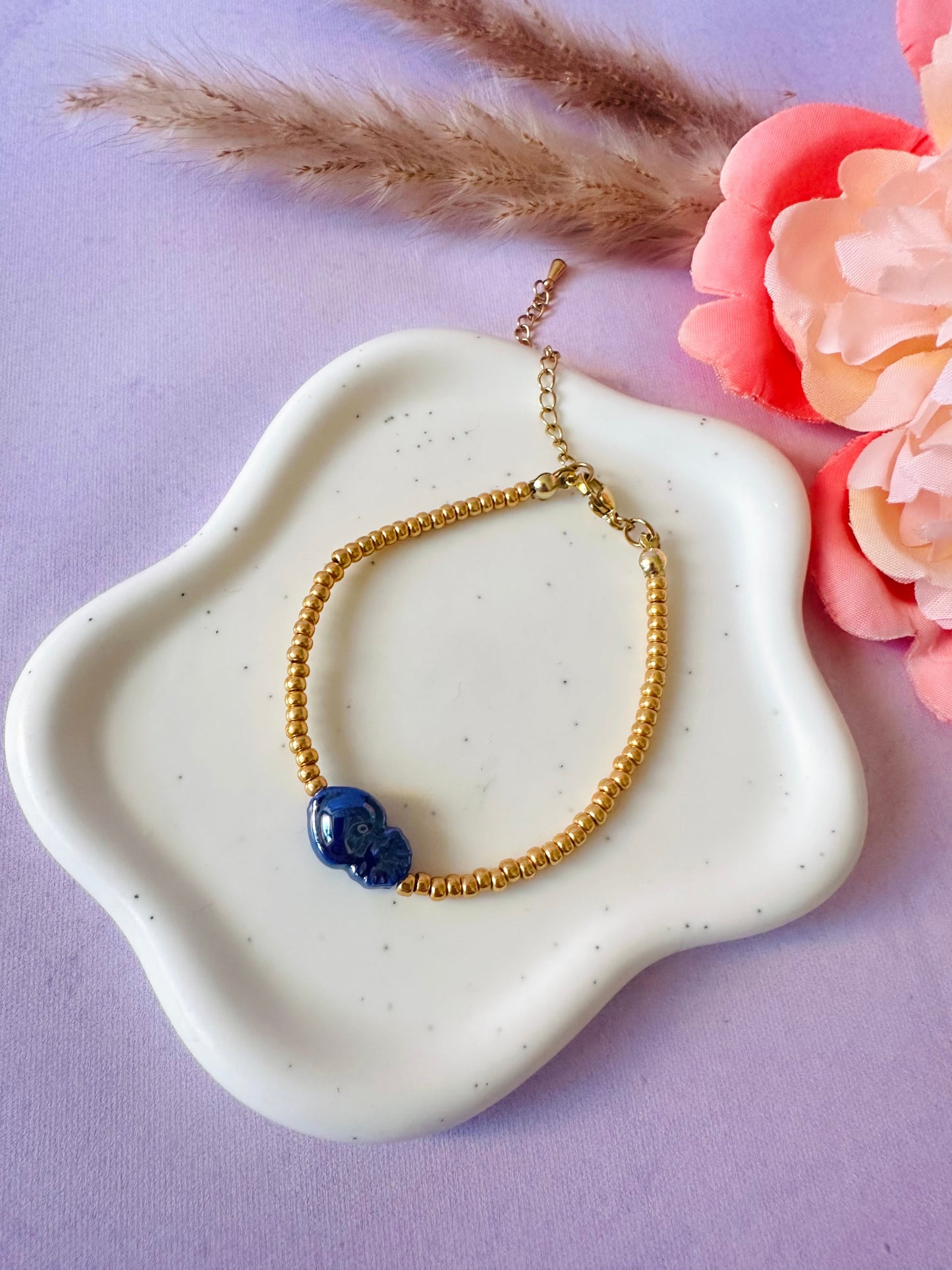 Bracelet cœur ex voto AMORE - Camilmari Bijoux - Bleu marine