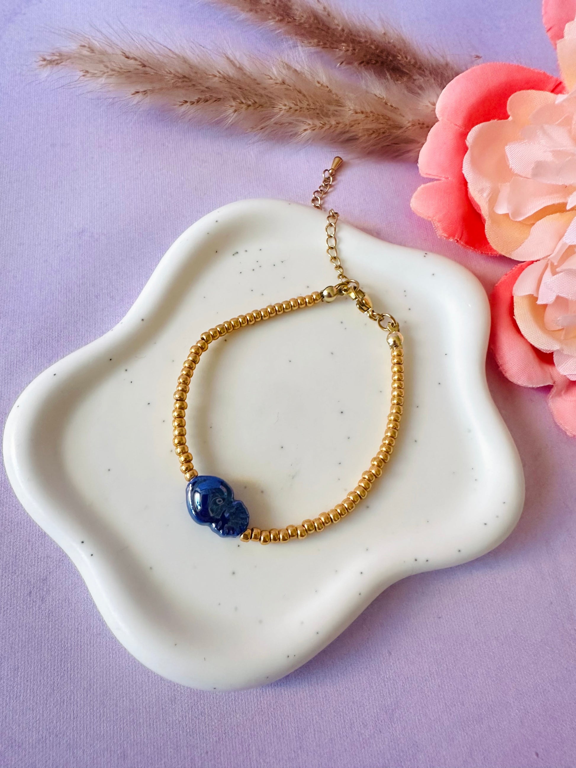 Bracelet cœur ex voto AMORE - Camilmari Bijoux - Bleu marine