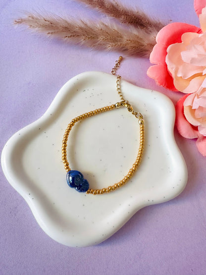 Bracelet cœur ex voto AMORE - Camilmari Bijoux - Bleu marine