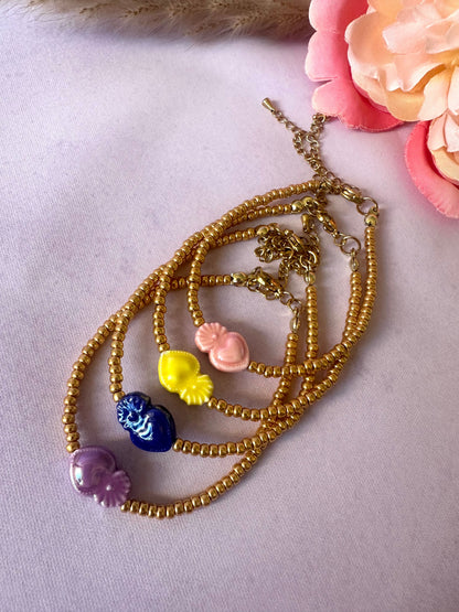 Bracelet cœur ex voto AMORE - Camilmari Bijoux - Jaune pastel