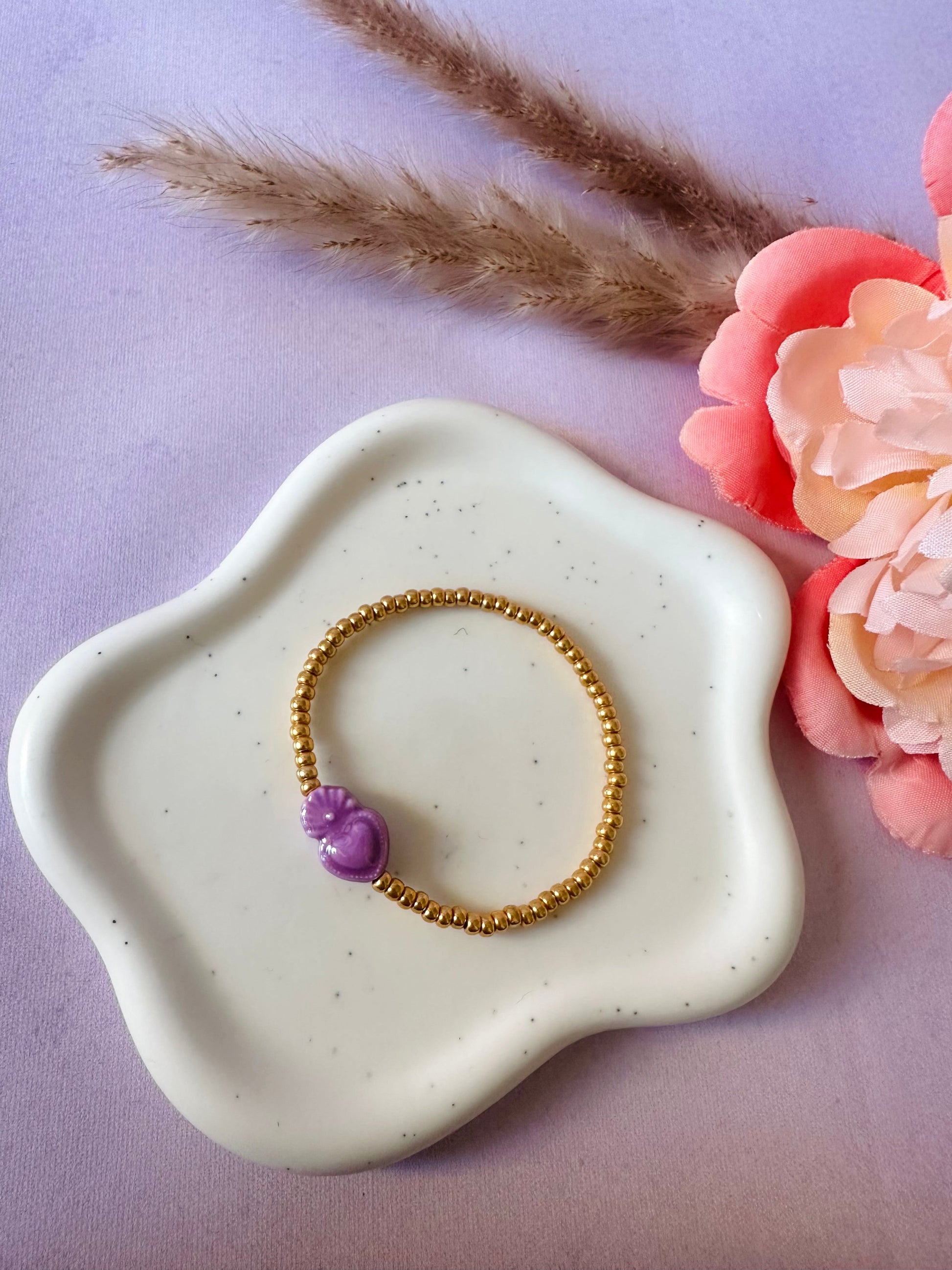 Bracelet cœur ex voto AMORE - Camilmari Bijoux - Lilas