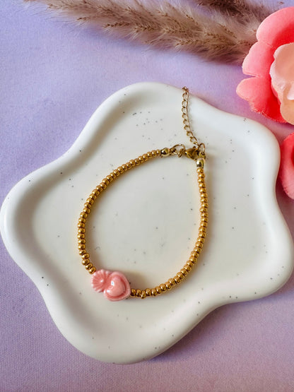 Bracelet cœur ex voto AMORE - Camilmari Bijoux - Rose pâle