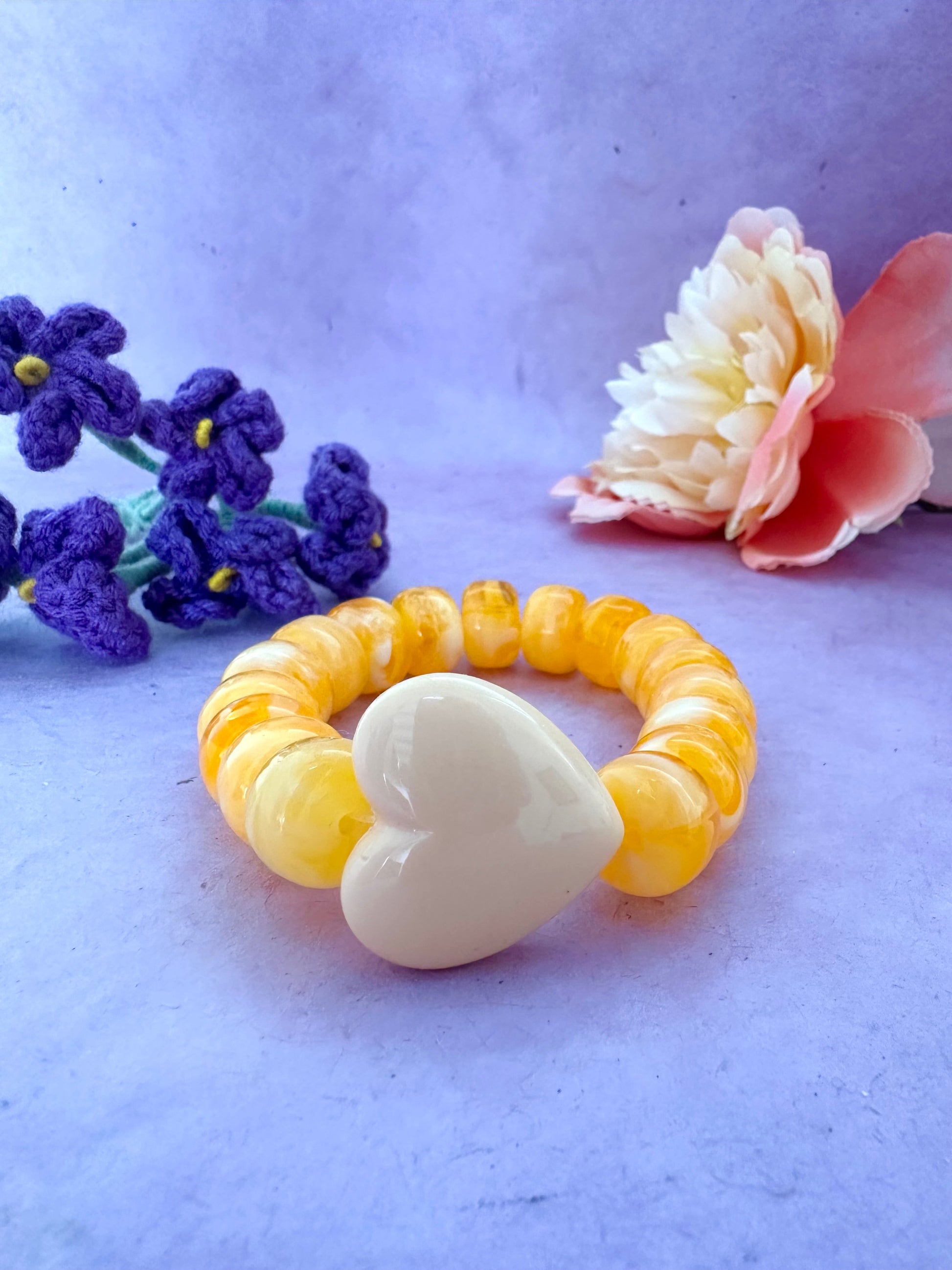Bracelet coloré CLAUDIE - Camilmari Bijoux - Orange vif marbré