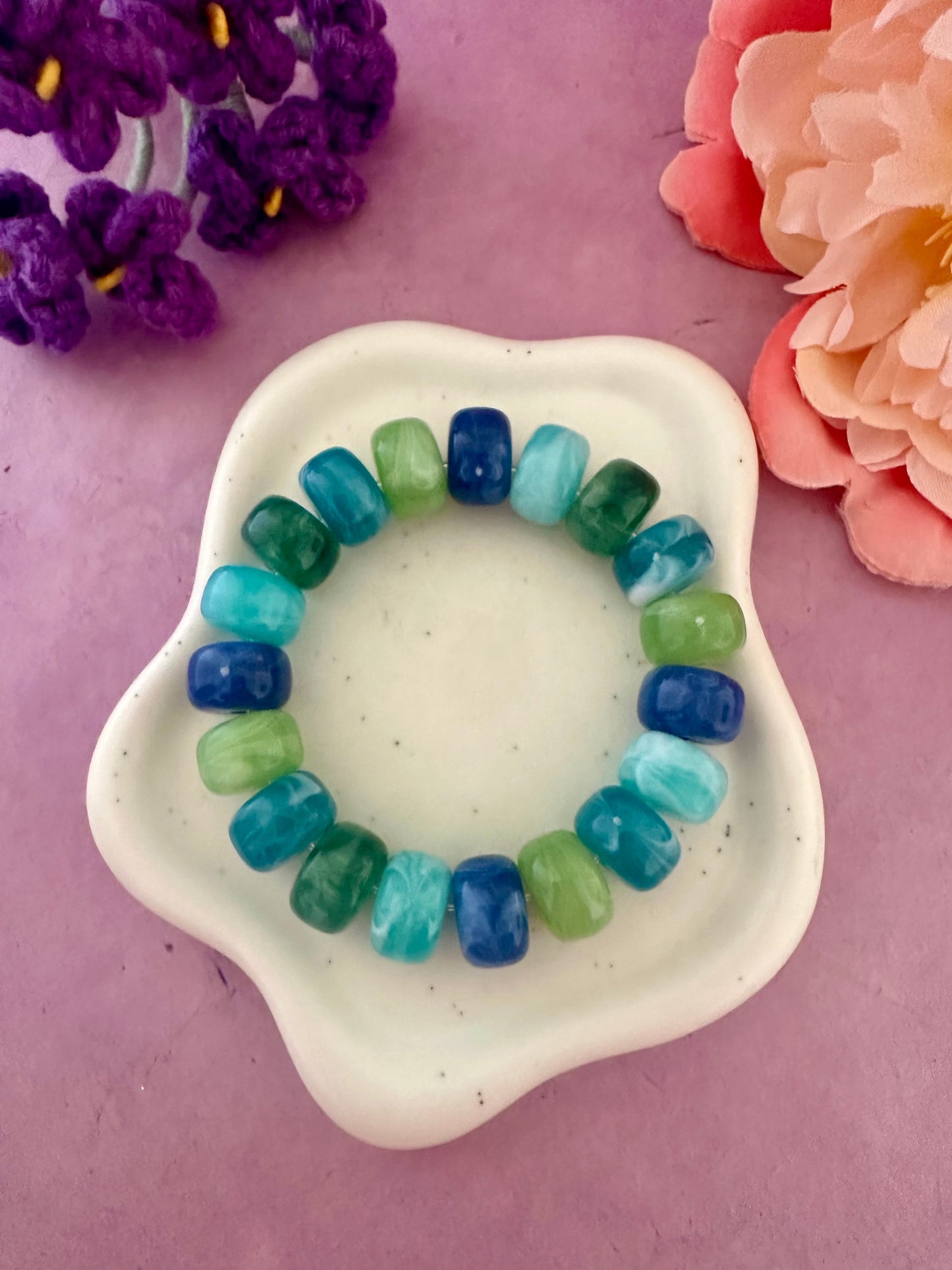 Bracelet coloré tendance BONNIE - Camilmari Bijoux - Bleu Riviera