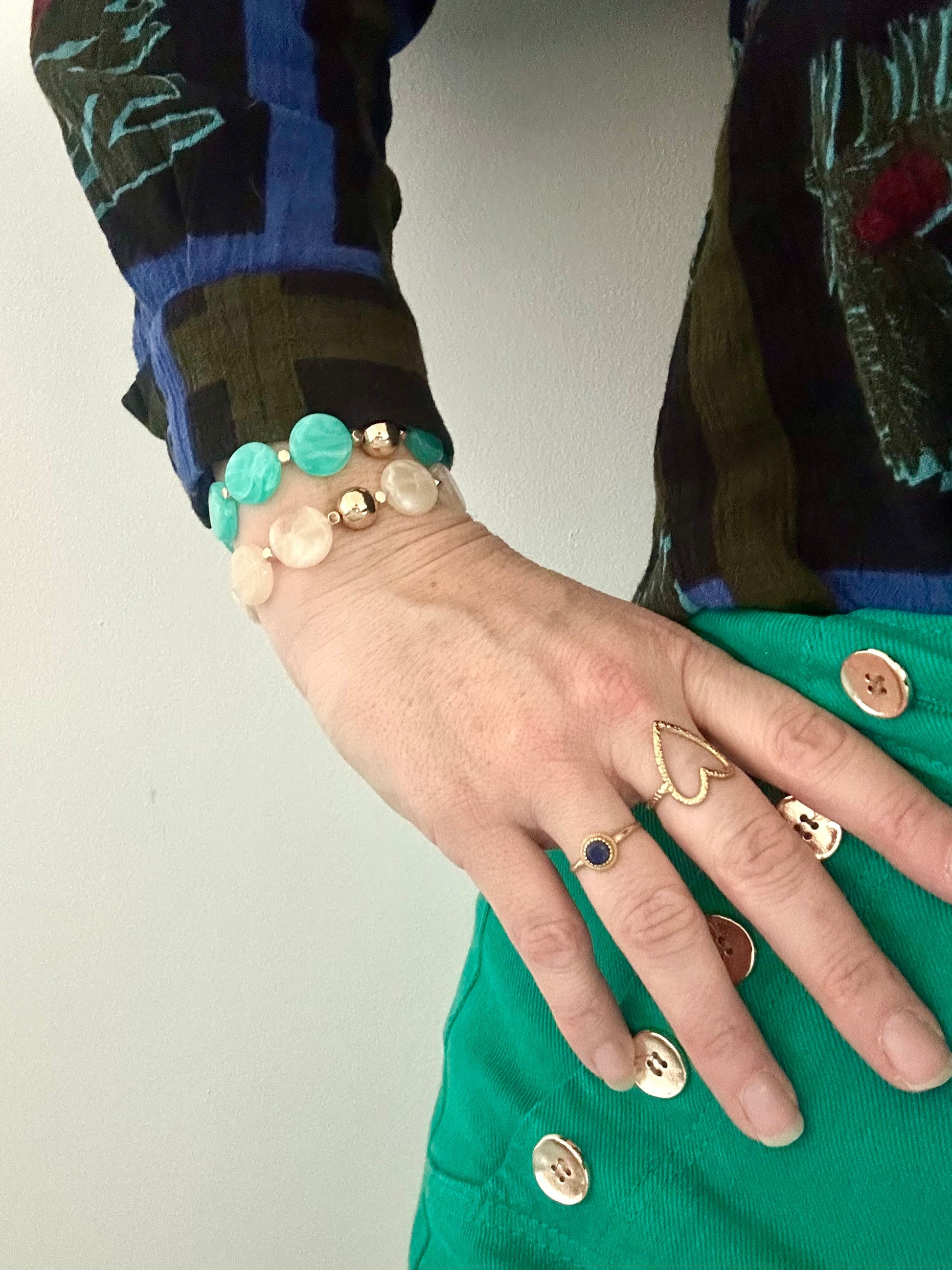 Bracelet élastique femme DINA - Camilmari Bijoux - Fuchsia Violet