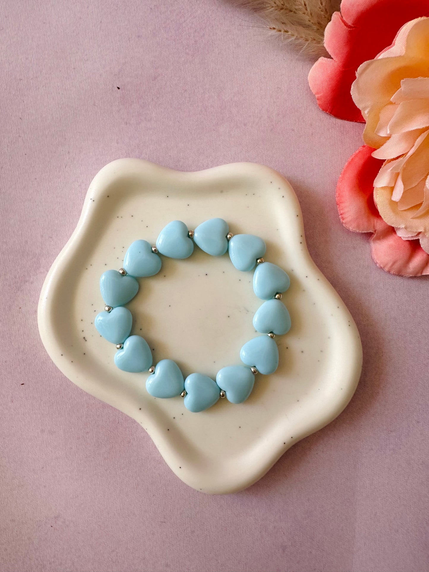 Bracelet fantaisie femme élastique MINA - Camilmari Bijoux - Bleu pastel