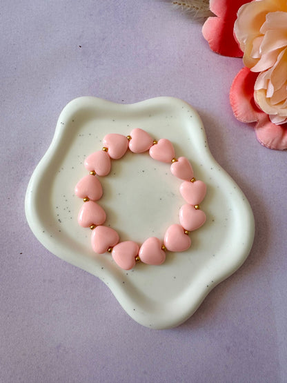 Bracelet fantaisie femme élastique MINA - Camilmari Bijoux - Rose pastel