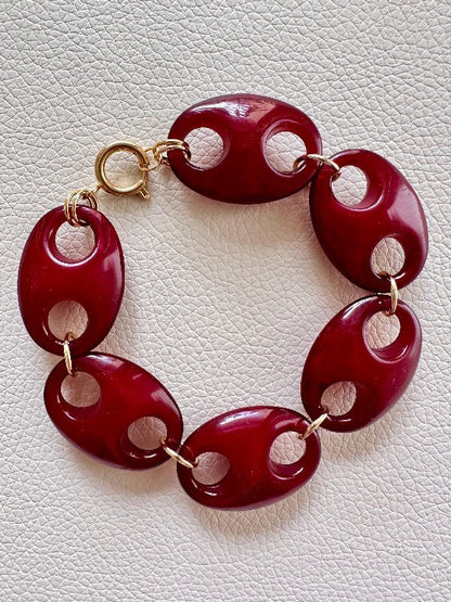 Bracelet FÉLINE – Bracelet à maillons larges fait main - Camilmari Bijoux - Bordeaux