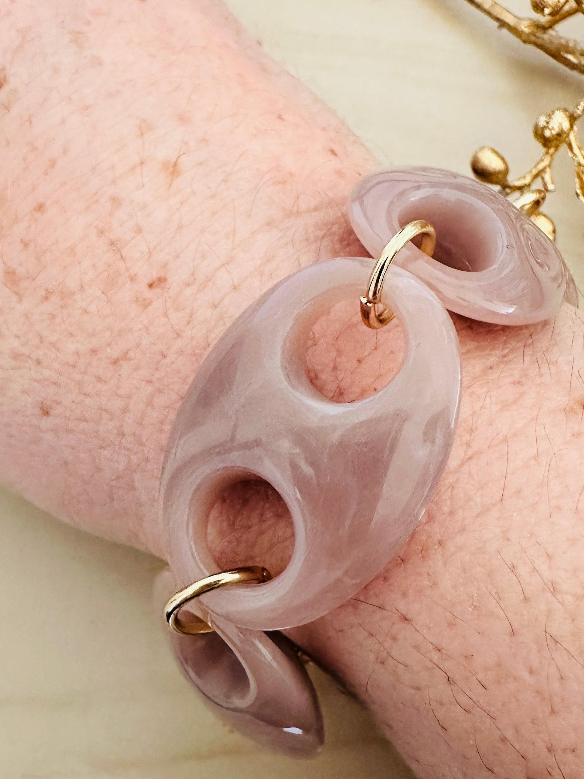 Bracelet FÉLINE – Bracelet à maillons larges fait main - Camilmari Bijoux - Bleu gris