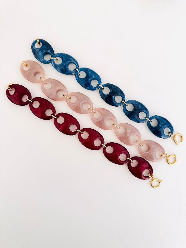 Bracelet FÉLINE – Bracelet à maillons larges fait main - Camilmari Bijoux - Taupe