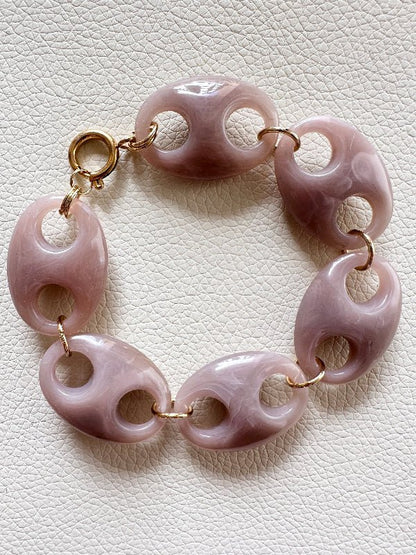 Bracelet FÉLINE – Bracelet à maillons larges fait main - Camilmari Bijoux - Bleu gris