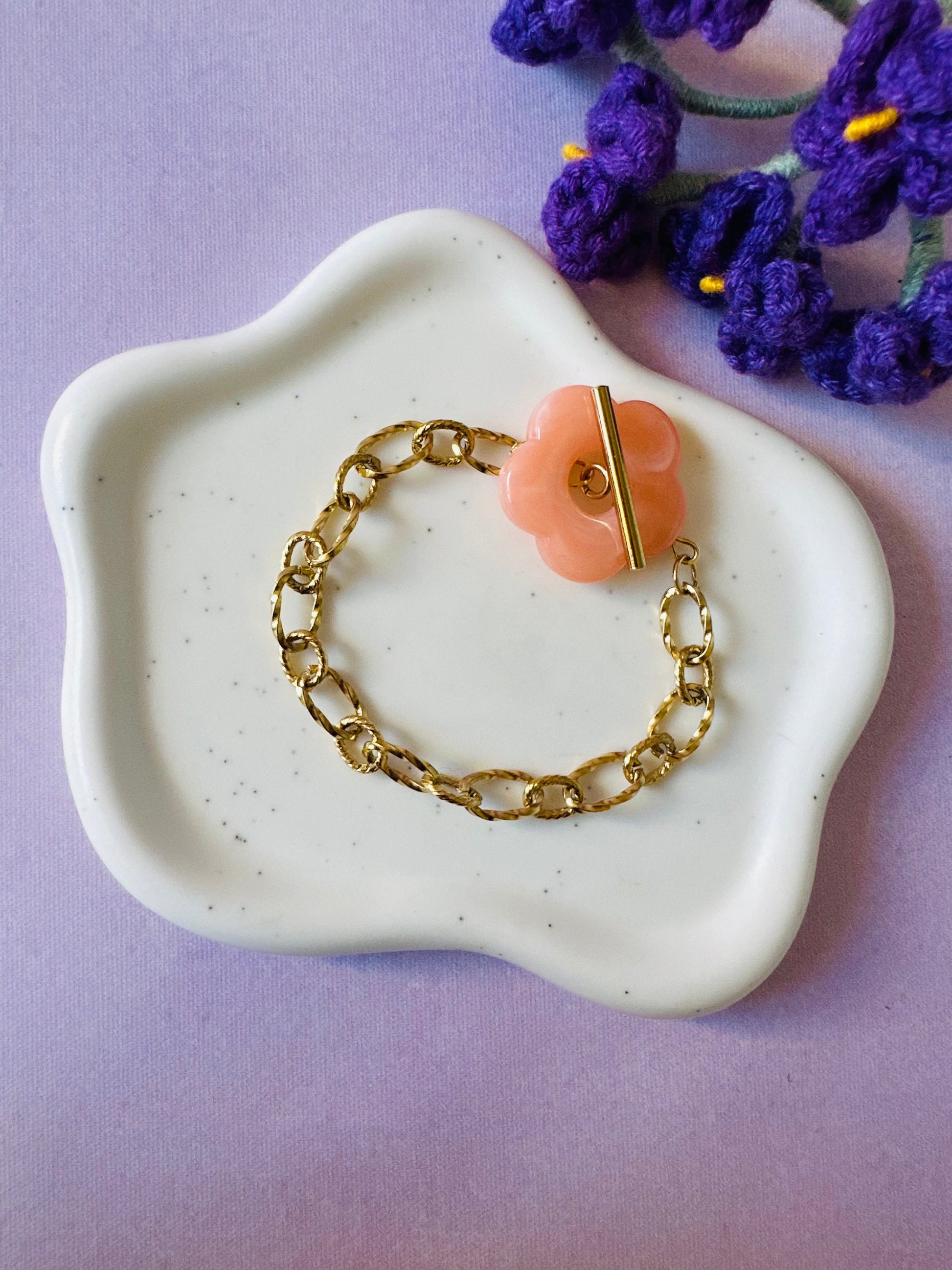 Bracelet femme fleur FLORA - Camilmari Bijoux - Corail