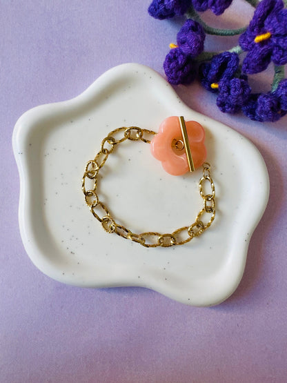 Bracelet femme fleur FLORA - Camilmari Bijoux - Corail