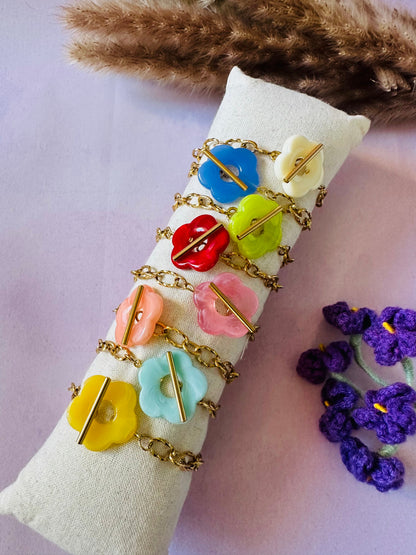 Bracelet femme fleur FLORA - Camilmari Bijoux - Ecru