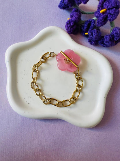 Bracelet femme fleur FLORA - Camilmari Bijoux - Rose